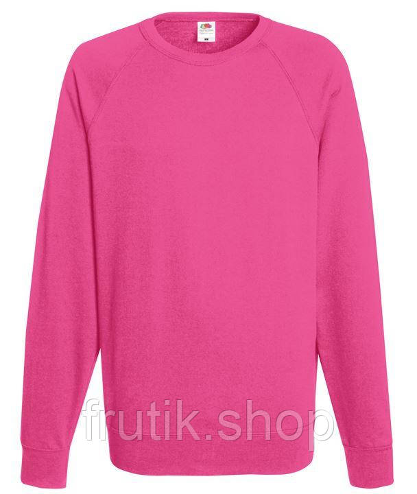 Чоловічий світшот Fruit of the loom тонкий Lightweight Raglan Sweat без флісу реглан светр Малиновий, S