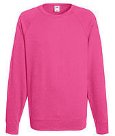 Чоловічий світшот Fruit of the loom тонкий Lightweight Raglan Sweat без флісу реглан светр Малиновий, S