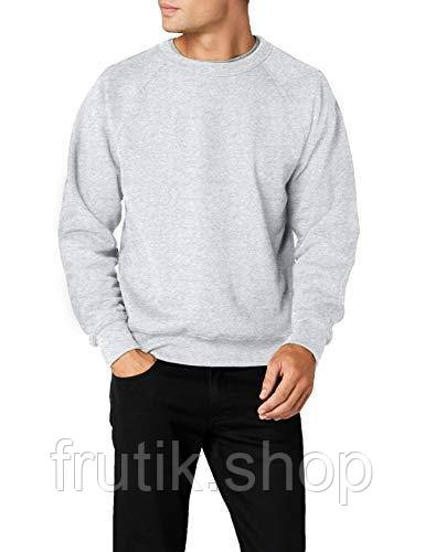 Чоловічий світшот Fruit of the loom тонкий Lightweight Raglan Sweat без флісу реглан светр Світло сірий, S