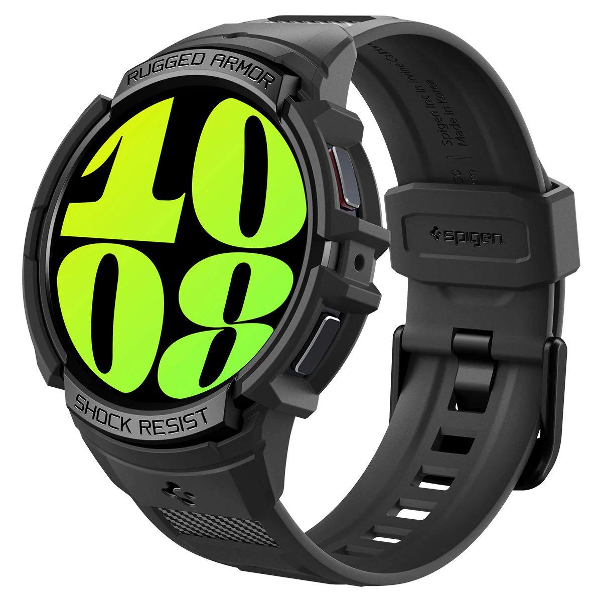 Чохол з ремінцем Spigen Rugged Armor Pro до Samsung Galaxy Watch 6 44mm Black (ACS06496), фото 1