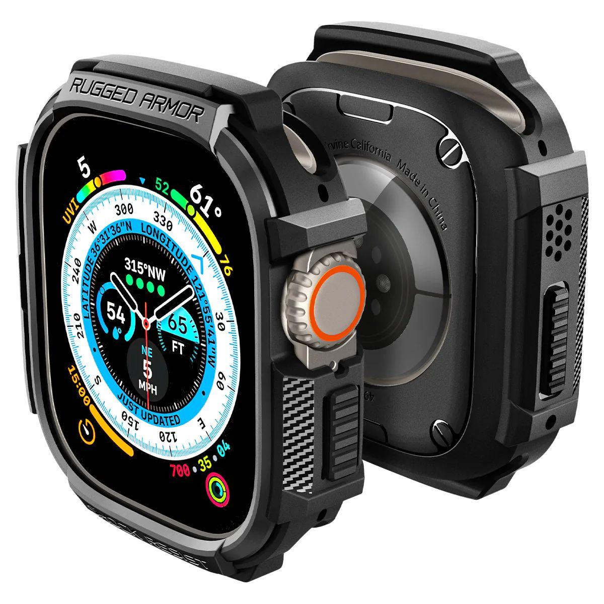 Чохол Spigen Rugged Armor до Apple Watch Ultra 1/2 49mm Black (ACS05456)