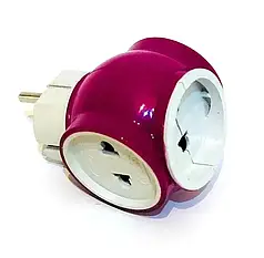 Трійник у розетку/електричний мультиєвро універсальний 10-16А (латунь) (висока якість)