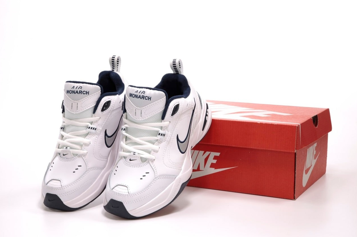 Кросівки Nike Air Monarch 4 White Найк Аїр Монарх білі шкіряні чоловічі жіночі повсякденні осінь весна