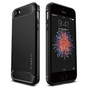 Чохол Spigen Rugged Armor для iPhone 5/5S/SE Black (041CS20167)