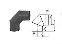 КОЛІНО 90° для димоходу діаметр 200 мм стінка 2 мм DARCO