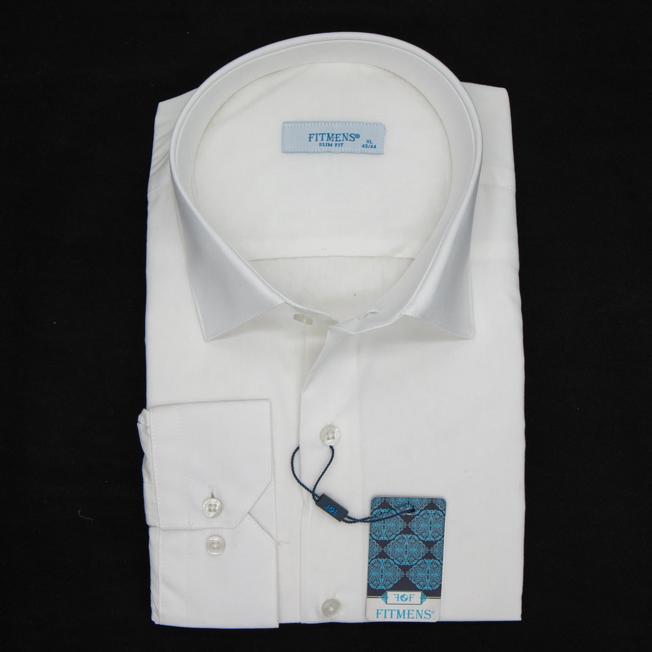 Сорочка чоловіча, приталена (Slim Fit), з довгим рукавом, FITMENS FS-001451 EKSR/B.KREM 80% бавовна 20%