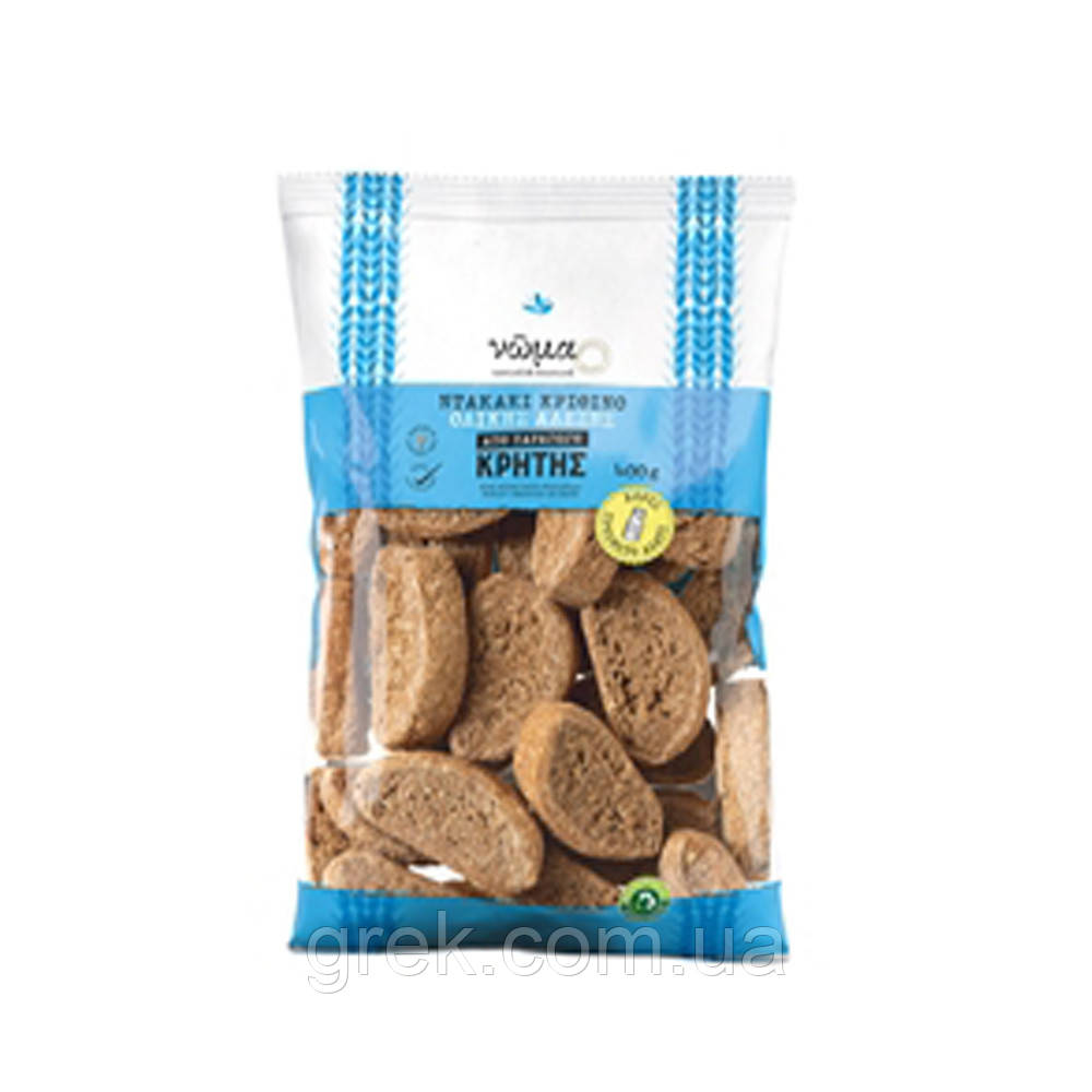 Сухарики критські цільнозернові без солі NOMA 400 г, фото 1