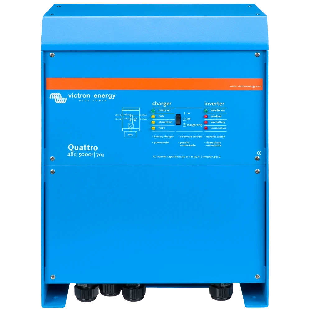 Інвертор VictronEnergy Quattro 48/5000/70-100/100 однофазний чиста синусоїда