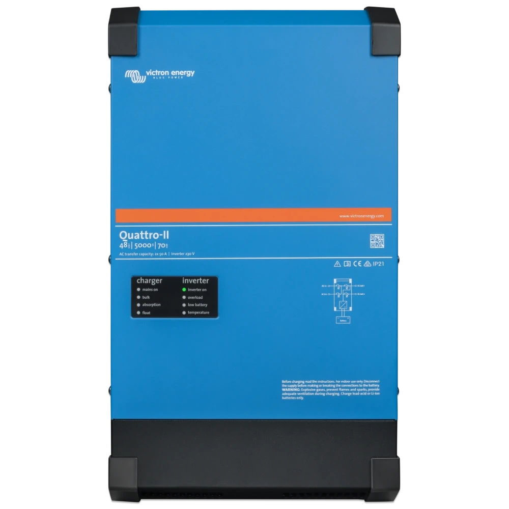Інвертор VictronEnergy Quattro-II 48/5000/70-50/50 однофазний чиста синусоїда