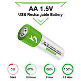 Акумуляторні батареї АА Smartoools 4 шт. 1733 mah 1.5V із зарядкою Type-C (Зелений), фото 3
