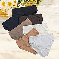 Набір трусів жіночих батальних Ніколетта 7 шт рубчик  Розміри 2XL 3XL 4XL 5XL