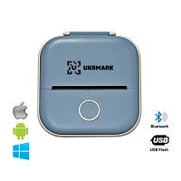 ТОП! Принтер чеків UKRMARK P02BL Bluetooth, блакитний (900936) - (gHome)