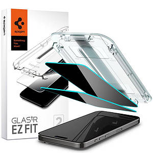 Захисне скло Spigen Glas.tR EZ FIT Privacy 2-Pack до iPhone 15 Pro Black (AGL06894)