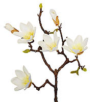 Штучна квітка магнолії "Аврора", кремова 62 см.