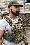 Тактичний військовий бронежилет плитоноска мультикам з керамічними бронеплитами 6 класу та бічним захистом., фото 5