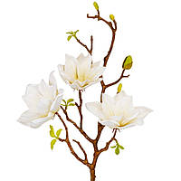 Штучна квітка магнолії "Аврора", кремова 77 см.