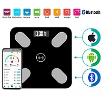 Розумні підлогові фітнес-ваги Domotec до 180 кг, Bluetooth, аналізатор жиру, застосунок Android, iOS