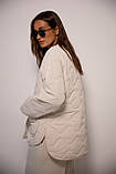 Куртка стьобана жіноча легка без коміра M/L беж, фото 3