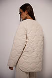 Куртка стьобана жіноча легка без коміра M/L беж, фото 5