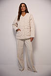 Куртка стьобана жіноча легка без коміра M/L беж, фото 4