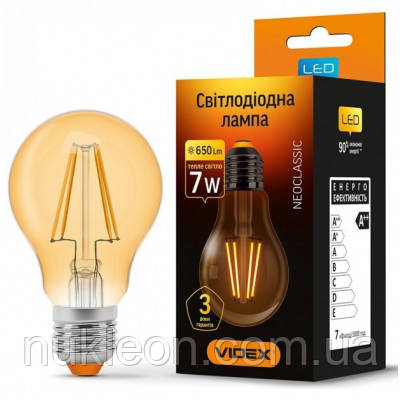 Популярний! Лампочка TITANUM Filament A60 7W E27 2200K бронза (TLFA6007272A) - Краща якість тільки на Nukleon.com.ua, фото 1
