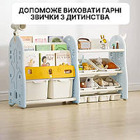 Книжкова полиця Lumpurini Niko Montessori L органайзер для іграшок на 10 контейнерів. Стелаж в дитячу кімнату (KYHG7131), фото 6