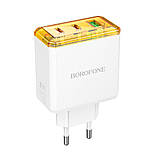 Мережевий Зарядний Пристрій Borofone BAS34A 2Type-C/1USB PD/QC 65W Колір Бiлий, фото 6