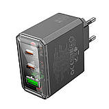 Мережевий Зарядний Пристрій Borofone BAS34A 2Type-C/1USB PD/QC 65W Колір Бiлий, фото 7