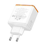 Мережевий Зарядний Пристрій Borofone BAS34A 2Type-C/1USB PD/QC 65W Колір Бiлий, фото 8