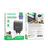 Мережевий Зарядний Пристрій Borofone BAS34A 2Type-C/1USB PD/QC 65W Type-C to Type-C Колір Бiлий, фото 9