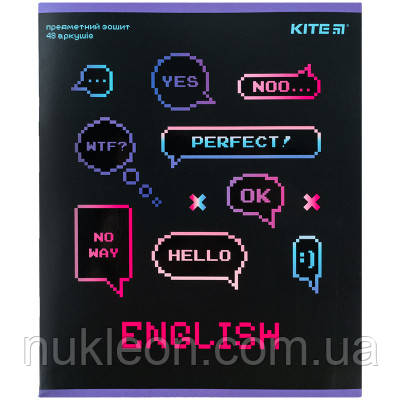 Популярний! Зошит Kite предметний Neo 48 аркушів, англійська мова лінія (K24-240-10) - Краща якість тільки на Nukleon.com.ua