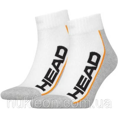 Популярний! Шкарпетки Head Qperformance Quarter 781009001-062 2 пари Білий/Сірий 35-38 (8718824546407) - Краща якість тільки на