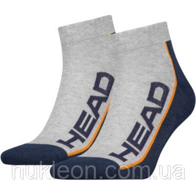 Популярний! Шкарпетки Head Qperformance Quarter 781009001-870 2 пари Синій/Сірий 35-38 (8718824546490) - Краща якість тільки на