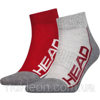 Популярний! Шкарпетки Head Qperformance Quarter 791019001-070 2 пари Червоний/Сірий 35-38 (8718824742908) - Краща якість тільки на