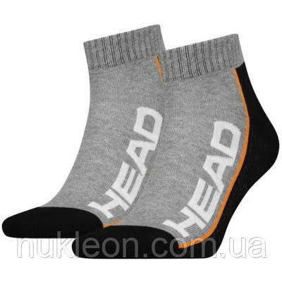 Популярний! Шкарпетки Head Qperformance Quarter 781009001-235 2 пари Чорний/Сірий 35-38 (8718824546469) - Краща якість тільки на