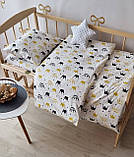 Комплект байкової постільної білизни в дитяче ліжечко 120*60 см наволочка підковдра простирадло Байка, фото 2
