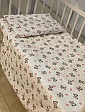 Комплект байкової  постільної білизни в дитяче ліжечко 120*60 см наволочка підковдра простирадло Байка, фото 8
