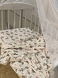 Комплект байкової  постільної білизни в дитяче ліжечко 120*60 см наволочка підковдра простирадло Байка, фото 9