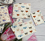 Комплект байкової постільної білизни в дитяче ліжечко 120*60 см наволочка підковдра простирадло Байка, фото 9