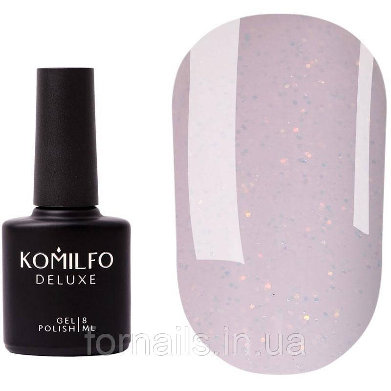 База Komilfo Moon Crush Base 103 молочно-рожева, золоті блискітки, напівпрозора, 8 мл, фото 1