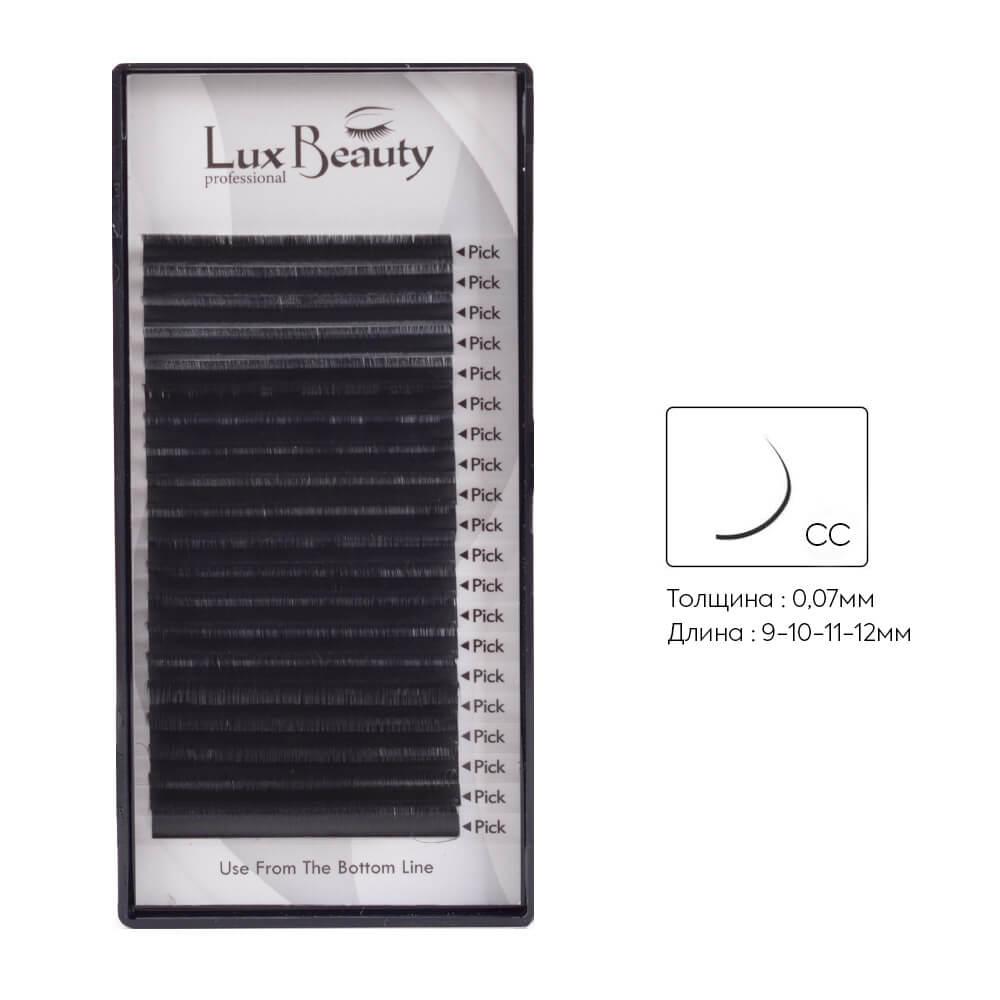 Вії вигин СС 0.07 (20 рядів: 9-10-11-12 мм) Lux Beauty