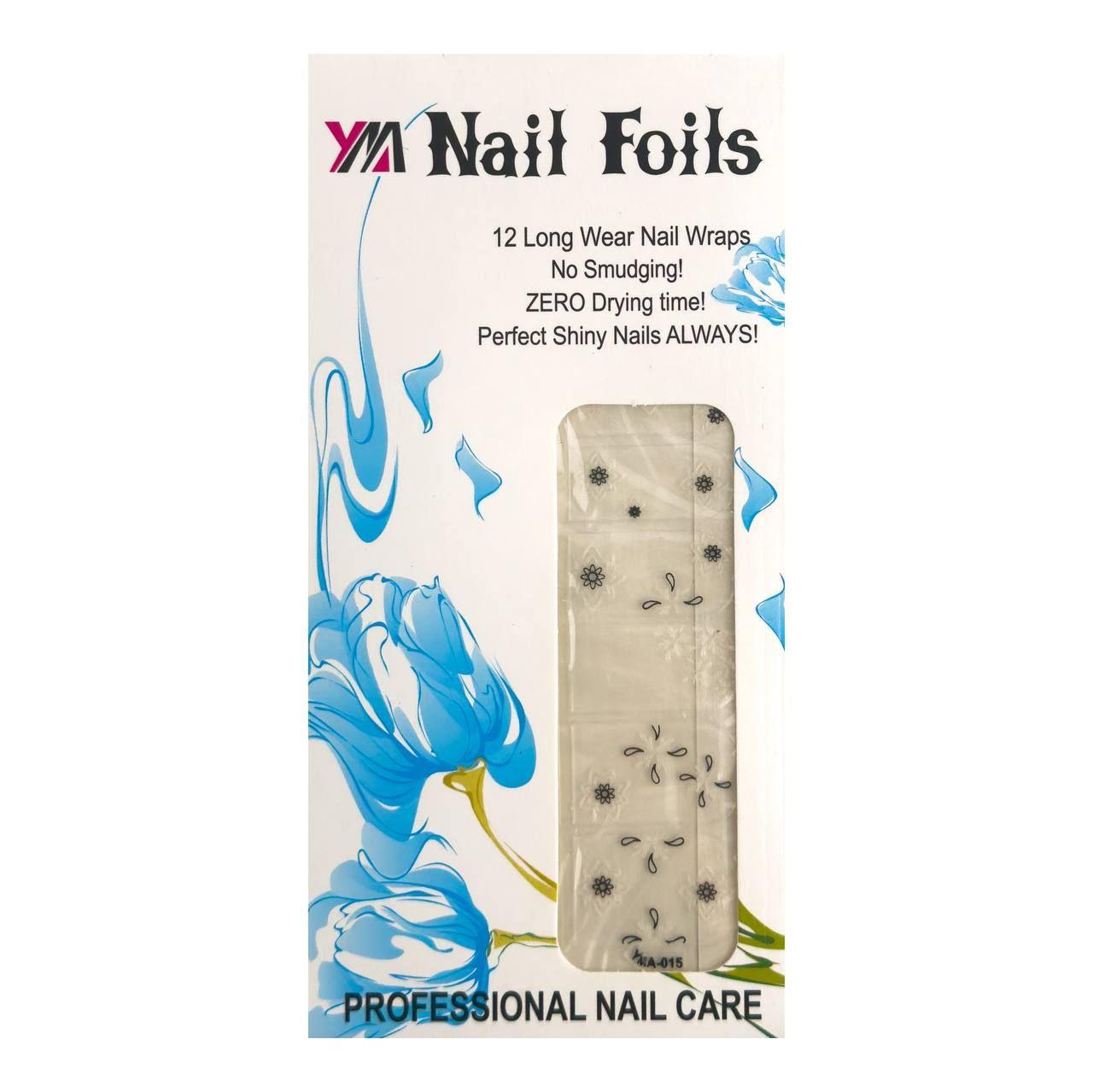 Декор для нігтів фольга Nail Foils білий з чорним, фото 1