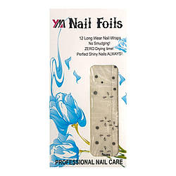 Декор для нігтів фольга Nail Foils білий з чорним