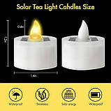 WIGUROE 12 світлодіодних чайних свічок, сонячні свічки, без полум'яні мерехтливі чайні свічки, реалістичні та яскраві електричні, фото 4