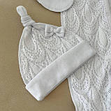 Чоловічок "Ніжність" з шапочкою інтерлок, гіпюр зріст 50 см (0 – 1 місяць) Betis Білий, фото 3