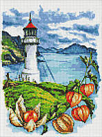 Алмазна мозаїка без підрамника Маяк з фізалісами 30х40 см