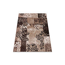 Килим 4х4 з ворсом на тканній основі коричневий вензель Mira 24022/234, фото 2