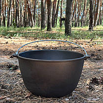 Казан туристичний КТ-08 чавунний з кришкою 8 л, фото 4