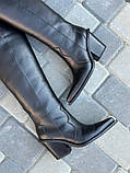 Чоботи казаки жіночі шкіряні чорні демісезонні, фото 10