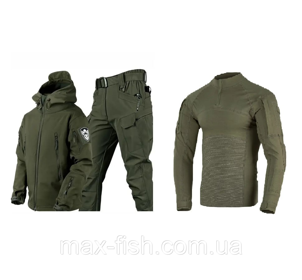 Утеплений костюм Soft Shell Gwild Olive з бойовою рубашкою Esdy розмір L